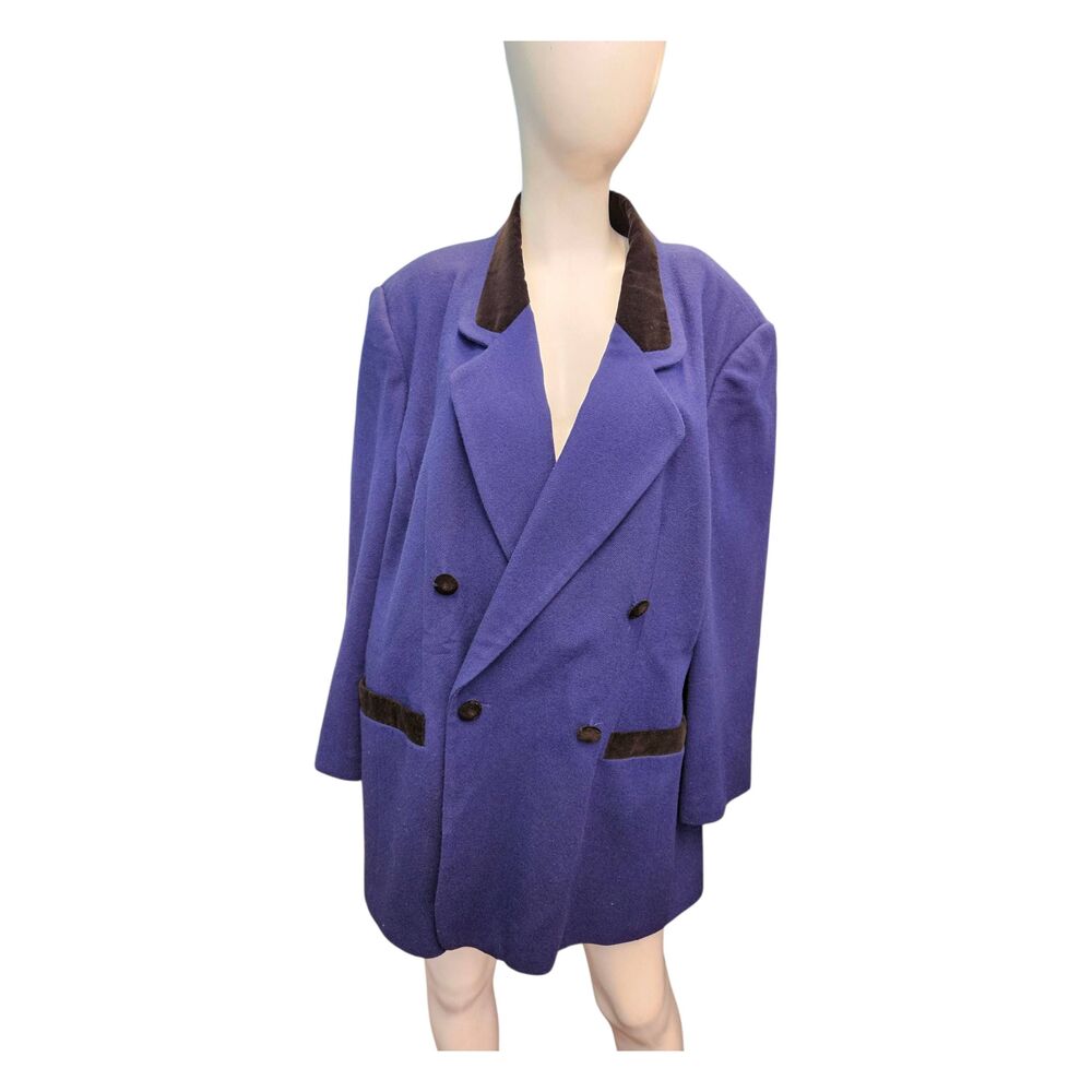 Maggie Mcnaughton Purple Wool Blazer Womens Size 18 Vintage 90's - Picture 1 of 8